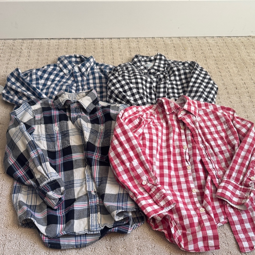 Crewcuts Kids Plaid Shirts - Blue, Black, Red